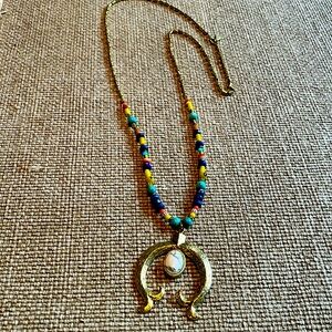 Vibrant Multicolor Beaded Necklace with Pendant